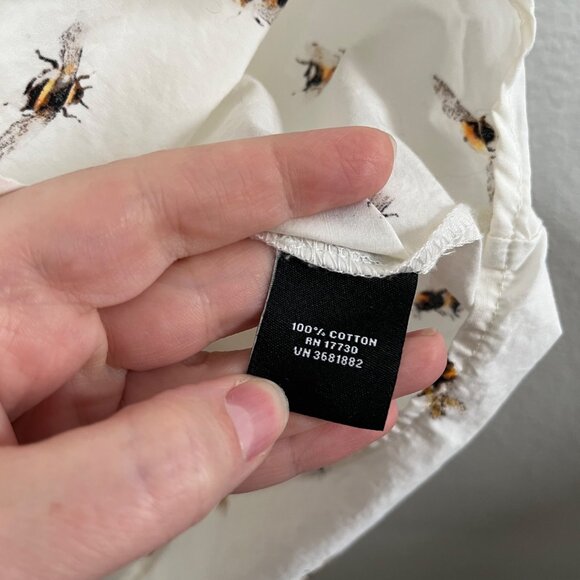 Victoria Beckham For Target XS Bee Print White Button-Up Cotton Shirt - Picture 9 of 11